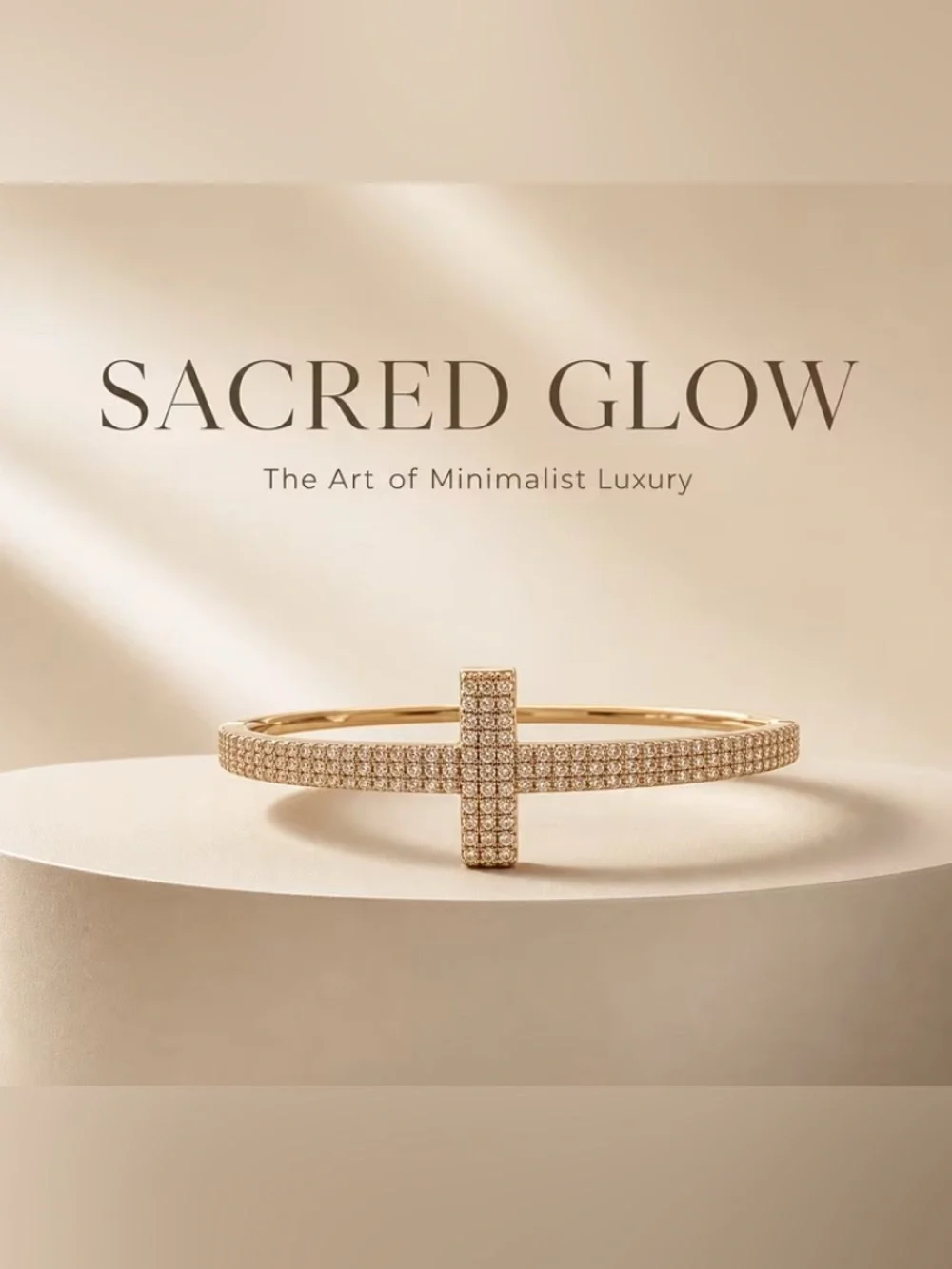Gold Tone Cross Full-pave Bracelet